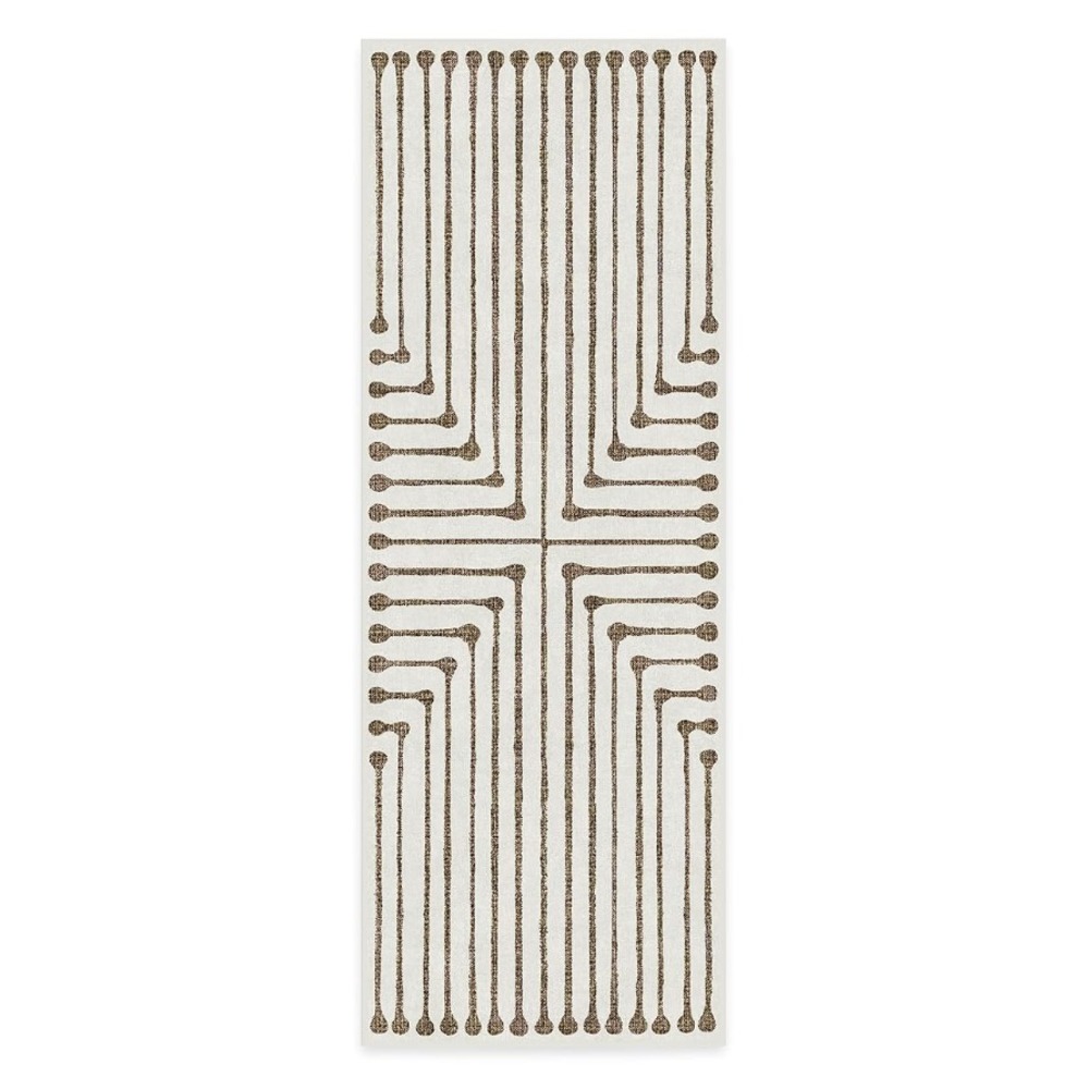 Ruggable x Jonathan Adler Machine Washable‎ Runner Rug Inkdrop Camel & Ivory - Picture 2 of 6